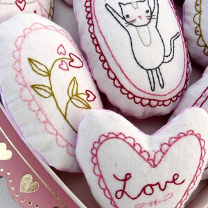 Sweetest LOVE Ornaments embroidery Pattern PDF Shabby chic stitchery valentine heart primitive ornies bowl fillers image 8