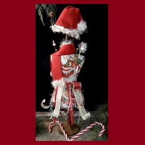 Christmas Santa Mannequin Dress Form PDF Pattern - Pincushion Pin keep email primitive pinkeep cushion