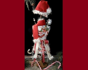 Christmas Santa Mannequin Dress Form PDF Pattern - Pincushion Pin keep email primitive pinkeep cushion