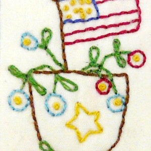 Patriotic Americana Pinnies pattern PDF embroidery Quilted pincushion 4 designs fabric scissors fob pin keep 4th of july image 9