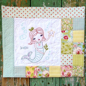 Merry Mermaid embroidery Pattern PDF Quilt sea beach stitchery starfish image 4