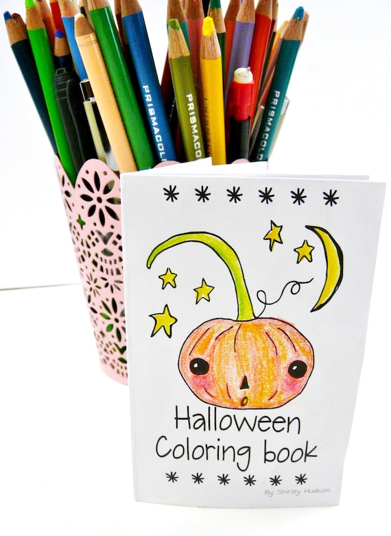 Download Halloween Coloring Book Design Pdf 1 Page You Print Easy Etsy