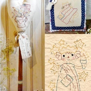 America Lady Liberty Stitchery PDF Pattern 3 in 1 old bobbin kitty cat patriotic image 5