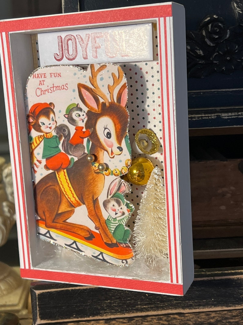 Vintage CHRISTMAS Shadow Box Vintage Decor Anthropomorphic Etsy