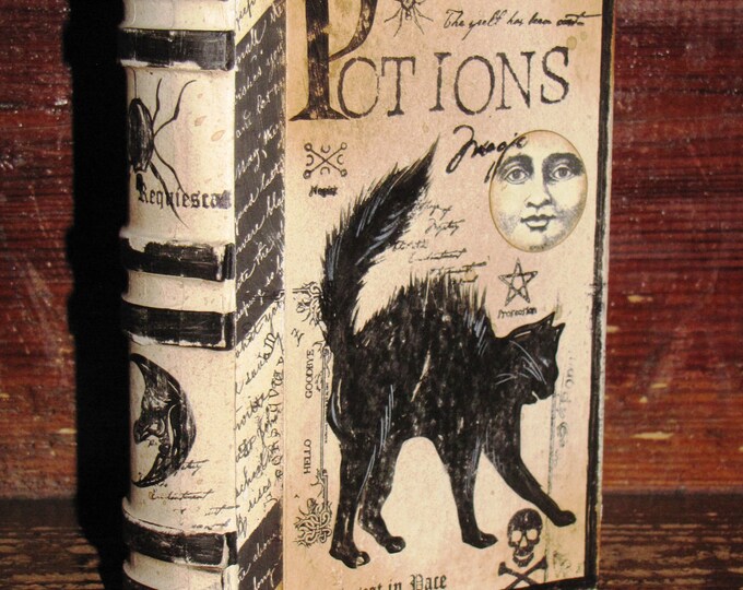 SMALL Vintage Paper Mache Halloween Witch's Book of Etsy