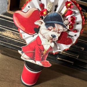 Handmade Valentine Decoration, Vintage Valentine's, Puppy Dog, Terrier ...