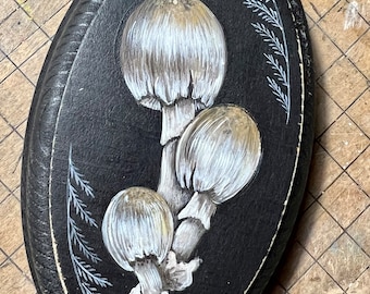 Original Mushroom Painting on Wood: Cottagecore Woodland Decor