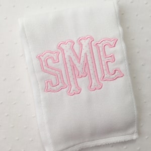 Applique Monogram Baby Burp Cloth or Bib