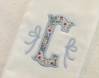 Appliqué Initial Monogram Burp Cloth or Bib