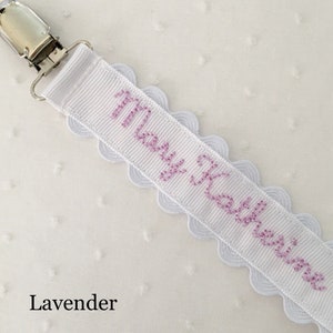 Monogrammed Pacifier Clip Holder Embroidered Name image 3