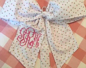 Monogrammed Rosebud Hair Bow Holder Custom