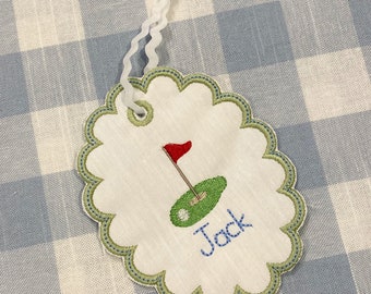 Embroidered Golf Christmas Ornament Monogram