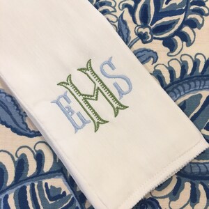 Monogrammed Burp Cloth or Bib Embroidered