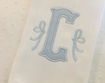 Appliqué Initial Monogram Burp Cloth or Bib