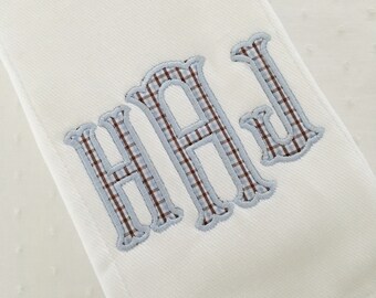 Appliqué Monogram Burp Cloth or Bib