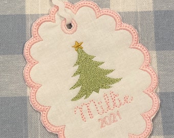 Embroidered Christmas Tree Ornament Monogram
