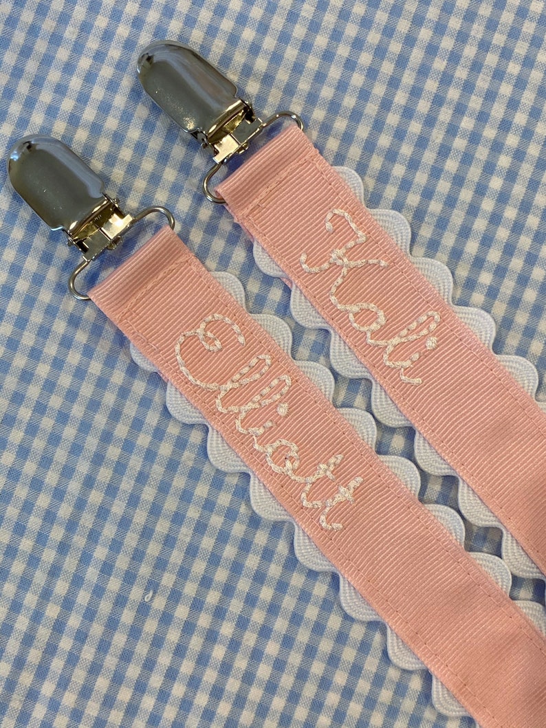Monogrammed Pacifier Clip Holder Embroidered Name Personalized Etsy