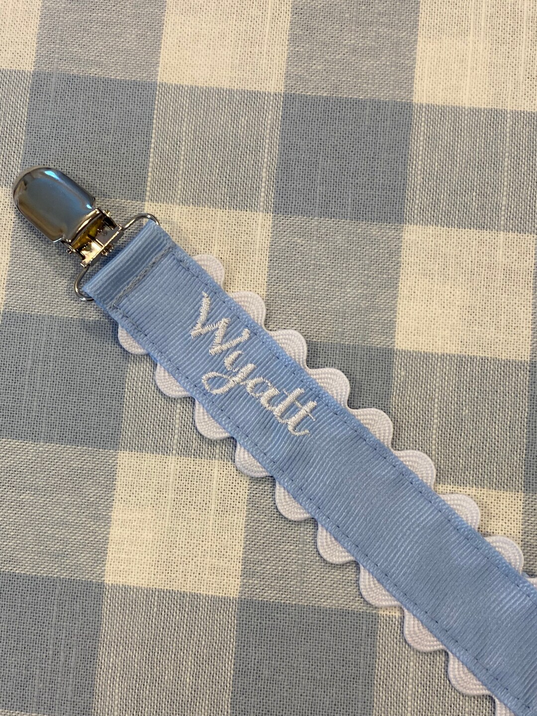 Monogrammed Pacifier Clip Holder Embroidered Name - Etsy