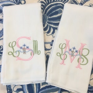 Monogrammed Burp Cloth or bib Embroidered