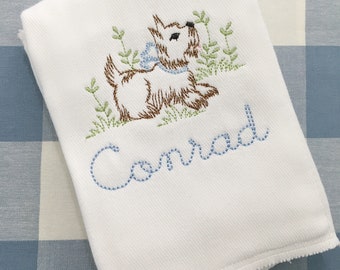 Monogrammed Dog Burp Cloth or Bib Embroidered