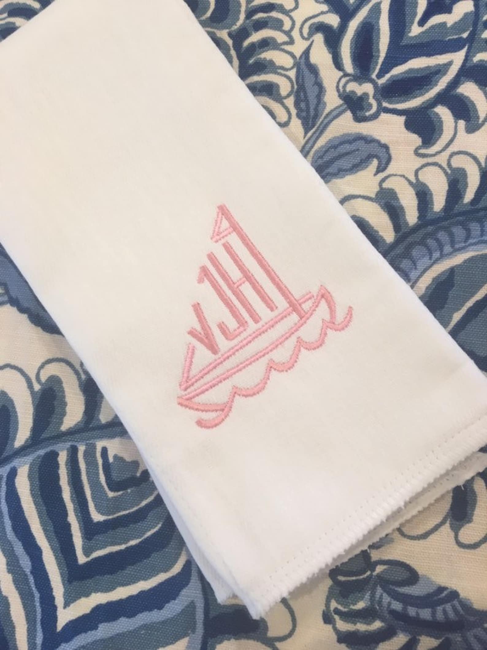 Monogrammed Sailboat Burp Cloth or Bib Embroidered Custom Baby Etsy