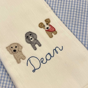 Monogrammed Dog Name Baby Burp Cloth or Bib