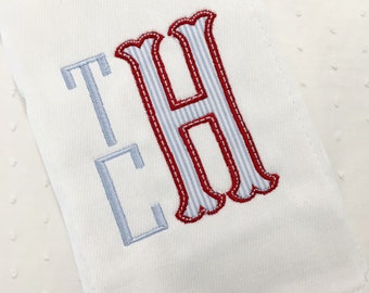 Embroidered Appliqued Monogram Burp Cloth Baby