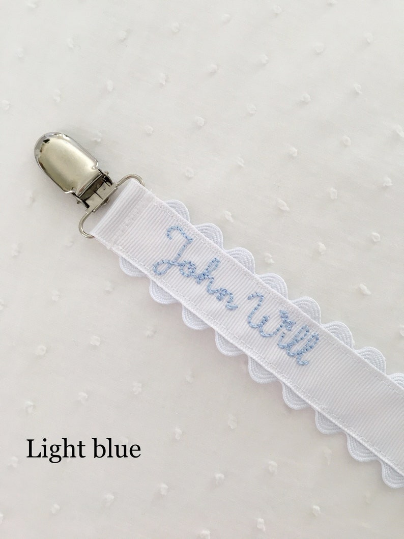 Monogrammed Pacifier Clip Holder Embroidered Name image 5