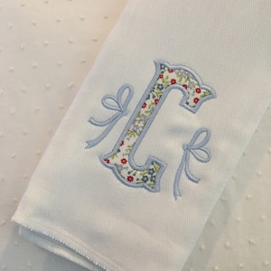 Appliqué Initial Monogram Burp Cloth or Bib