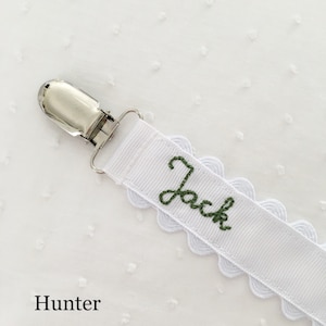 Monogrammed Pacifier Clip Holder Embroidered Name image 6