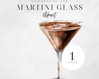 Martini Glass Clip Art, New Year Party Invitations, Cocktail Menu, Drinks Graphic, Commercial Use, Digital Craft, Instant Download | CC034