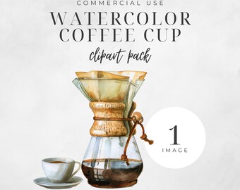 Watercolor Coffee Cup Clipart, Coffee Shop, Cup Of Coffee, Drinks Graphics, Drip Coffee PNG, Instant Download, Coffee Drinks Image | CC013