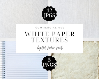 White Watercolor Textures Digital Paper Pack, Photo Backdrop, Clean Hammered Effect Finish, Scrapbook, Junk Journal, Commercial Use | CC075