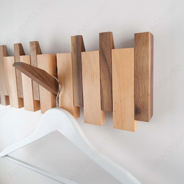 Solid Wood Piano Coat Hook Wall Hanger, Natural Solid Wood Decorative Wall Hook, Entrance Wall Coat Hook, Coat Hook, Decorative Gift