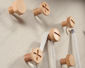 Houten muurhaak, decoratieve kledinghaak, muurhaak, muurhaak, modern huisdecoratie cadeau, voor muuropslag
