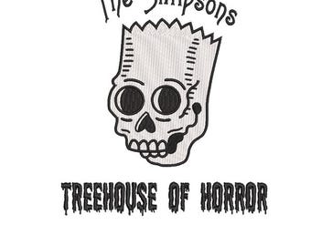 Bart Simpson digital embroidery file | Treehouse of Horror | Halloween theme