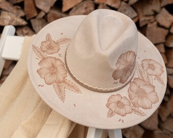 Fedora Hut für Festival und Hochzeit, Brauthut im Boho-Stil