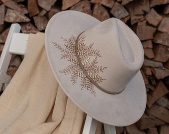 Fedora Hut für Festival und Hochzeit, Brauthut im Boho-Stil