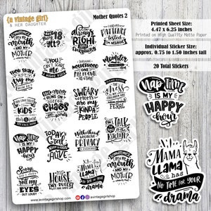 Mother Quotes 2 | Mother Day, Mama Quotes, Quotes, Cute Stickers | Sticker Sheet