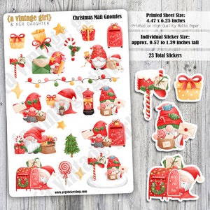 Christmas Mail Gnomies // Gnome Stickers, Gnomes, Christmas, Santa, Holiday Stickers, Cute Stickers | Sticker Sheet