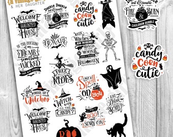 Halloween Quotes Two // Planner Stickers, Halloween Stickers