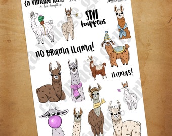 It's Llama Time // Llamas, Spit, Cute, Animals, Stickers | Sticker Sheet