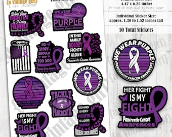 Pancreatic Cancer Awareness | Pancreatic Cancer, Cancer Sucks, Cancer, Purple, We Wear Purple, Planner Stickers  | Sticker Sheet