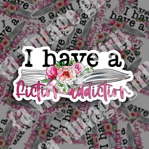 Fiction Addiction | Die Cut Sticker | Water-Resistant with Matte Textured Lamination