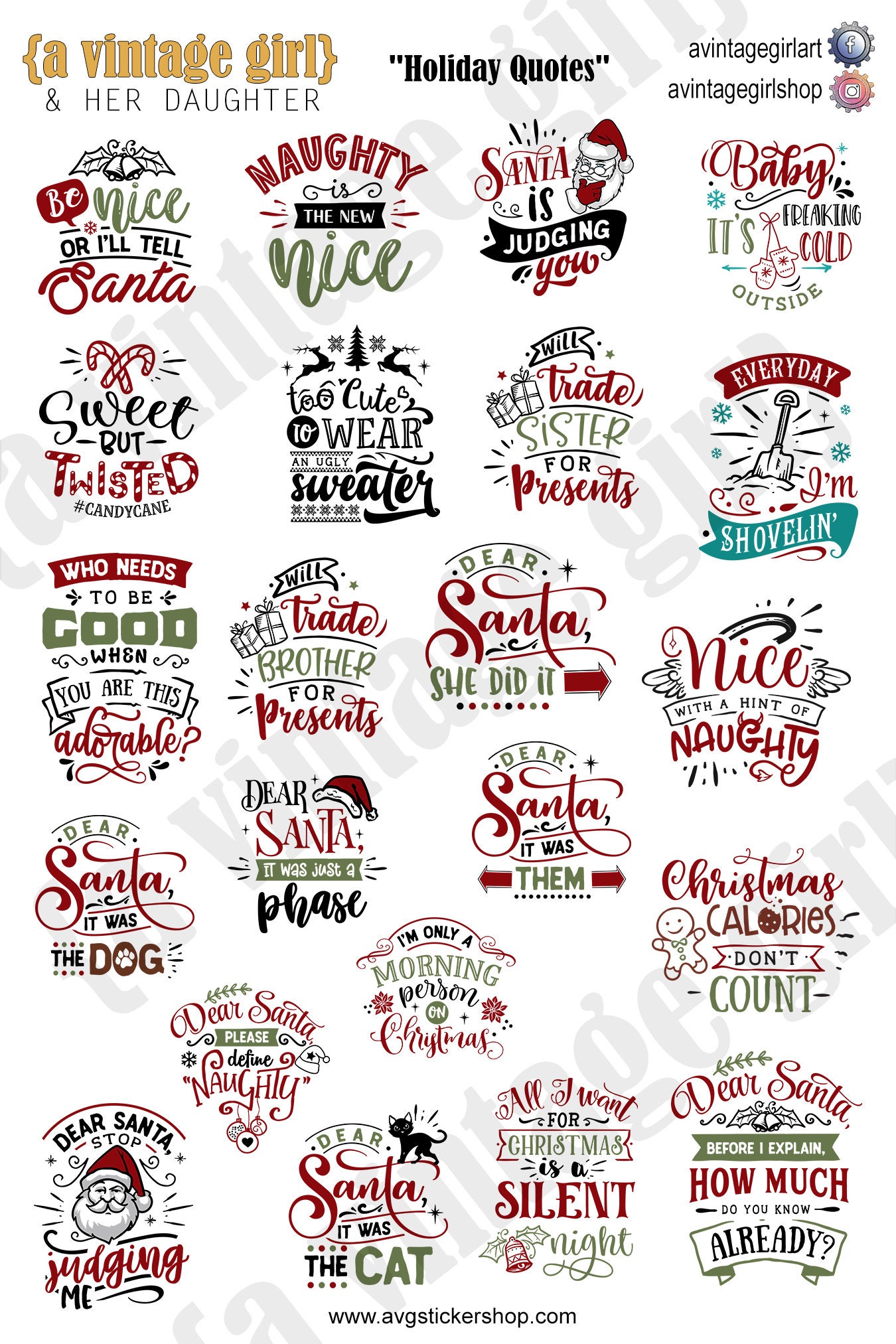 Holiday Quotes // Holiday Stickers Christmas Stickers Quote Etsy