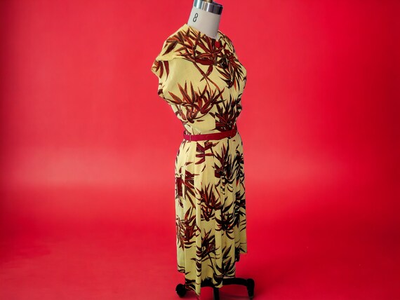 Vintage 1940's/1950's Yellow Tropical Dress - image 4