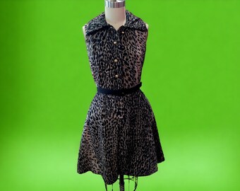 Vintage 1960's Charles Cooper Leopard Print Mod Dress