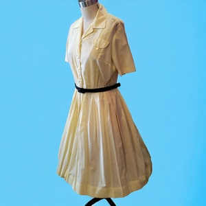 Vintage 1950's Pale Yellow Shirtwaist Dress 画像 3