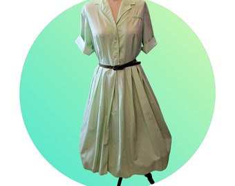 Vintage 1950's Lime Green Texas Shirtwaist Dress