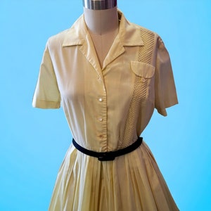 Vintage 1950's Pale Yellow Shirtwaist Dress 画像 1